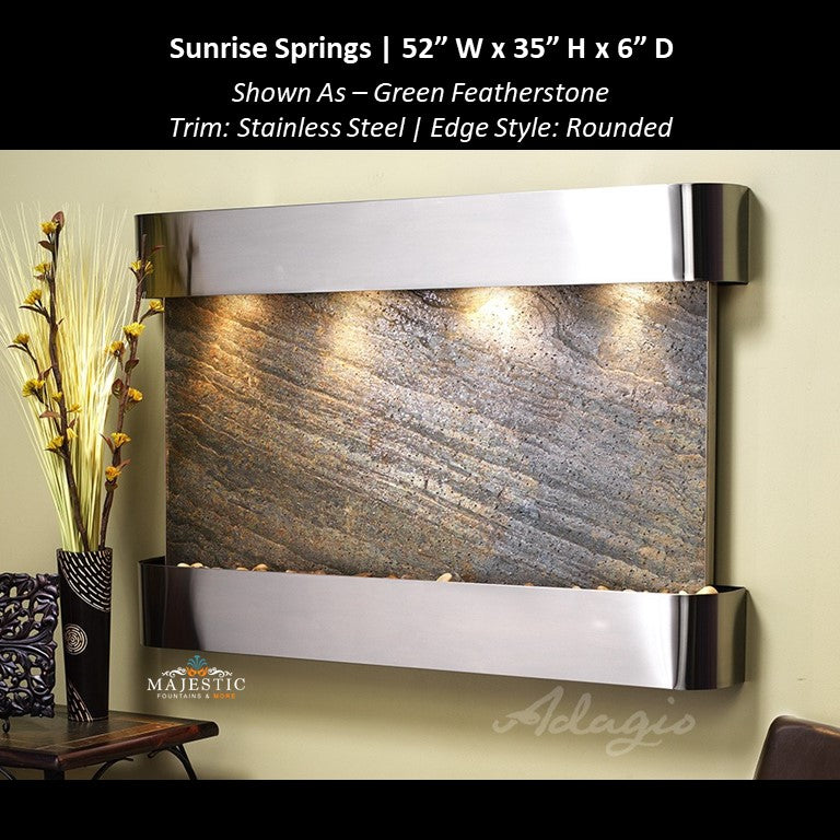 Adagio Sunrise Springs 35"H x 52"W - Indoor Wall Fountain - Majestic Fountains