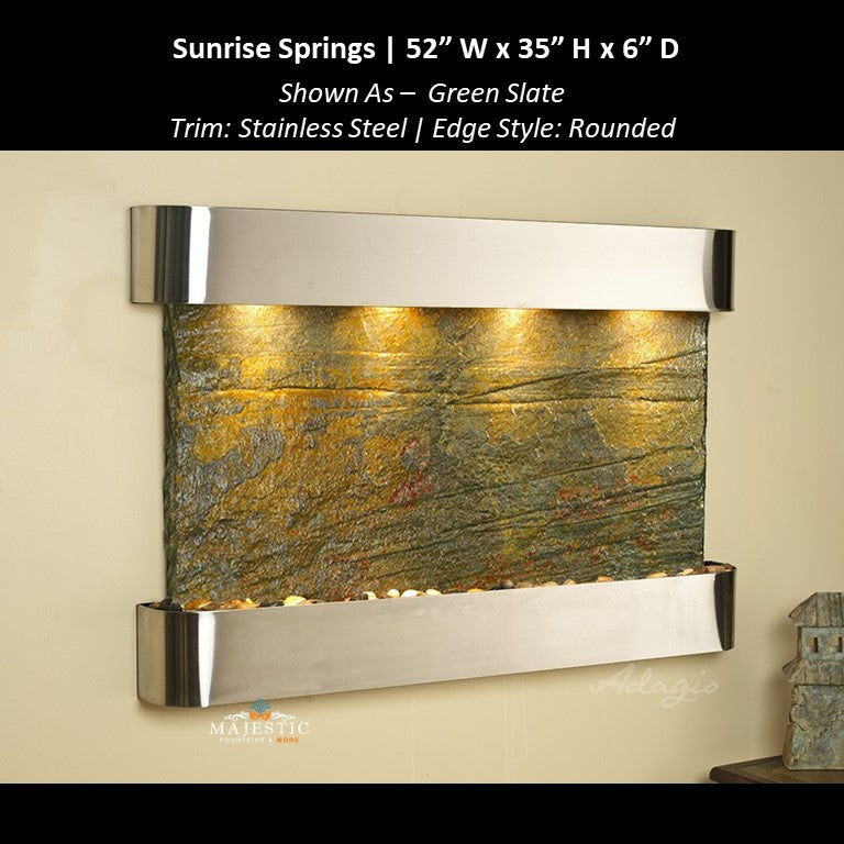 Adagio Sunrise Springs 35"H x 52"W - Indoor Wall Fountain - Majestic Fountains