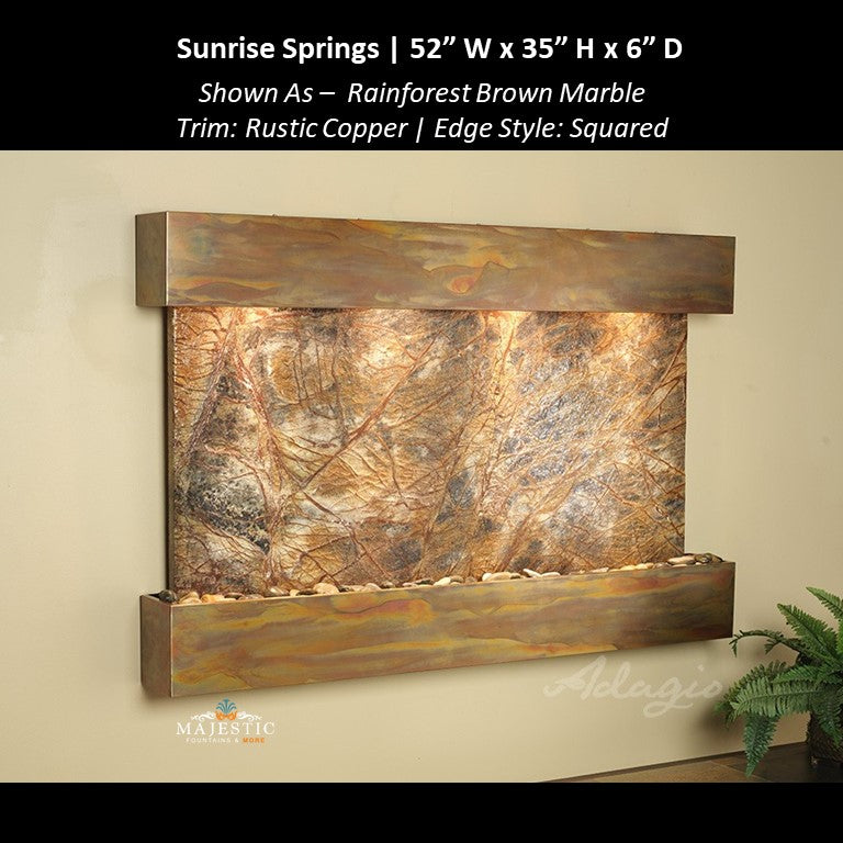 Adagio Sunrise Springs 35"H x 52"W - Indoor Wall Fountain - Majestic Fountains