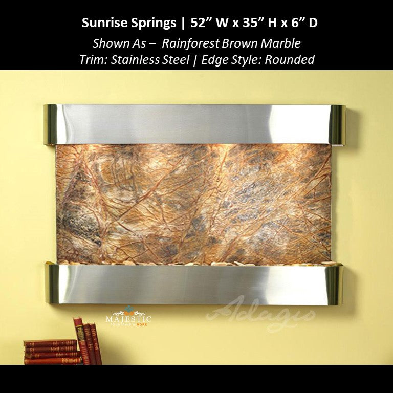 Adagio Sunrise Springs 35"H x 52"W - Indoor Wall Fountain - Majestic Fountains