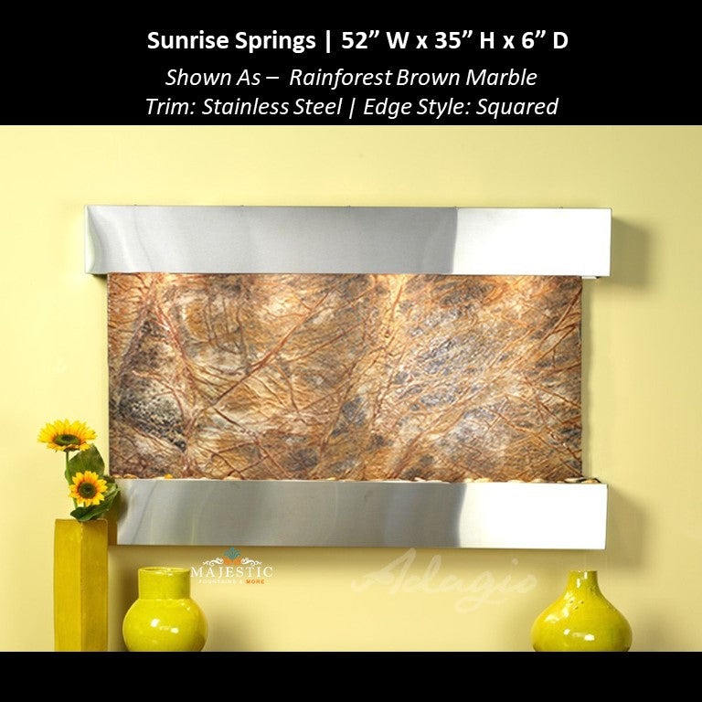 Adagio Sunrise Springs 35"H x 52"W - Indoor Wall Fountain - Majestic Fountains