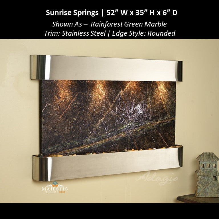 Adagio Sunrise Springs 35"H x 52"W - Indoor Wall Fountain - Majestic Fountains