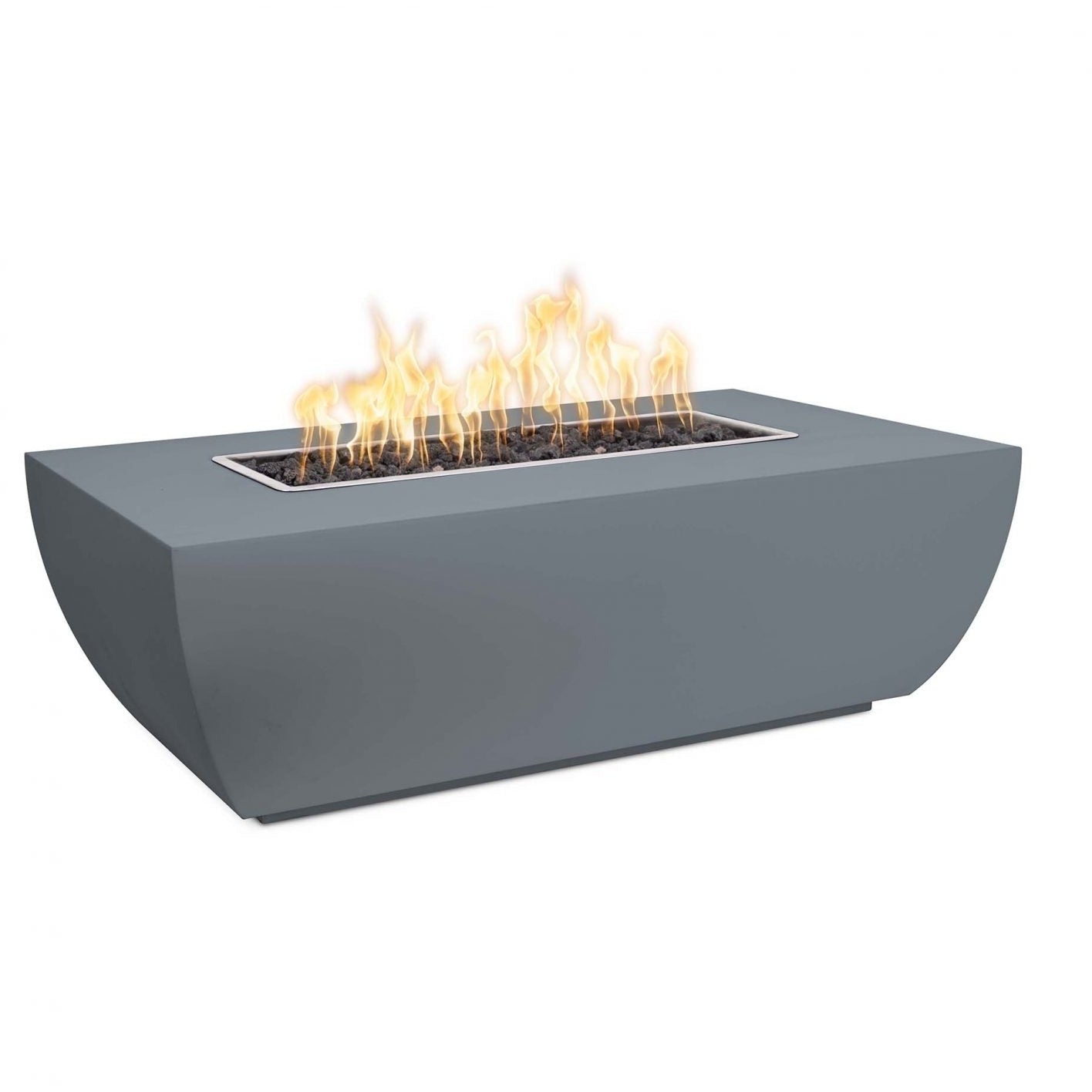 TOP-Avalon Linear Fire Pit-Powder Coat in Grey-Majestic Fountains and More