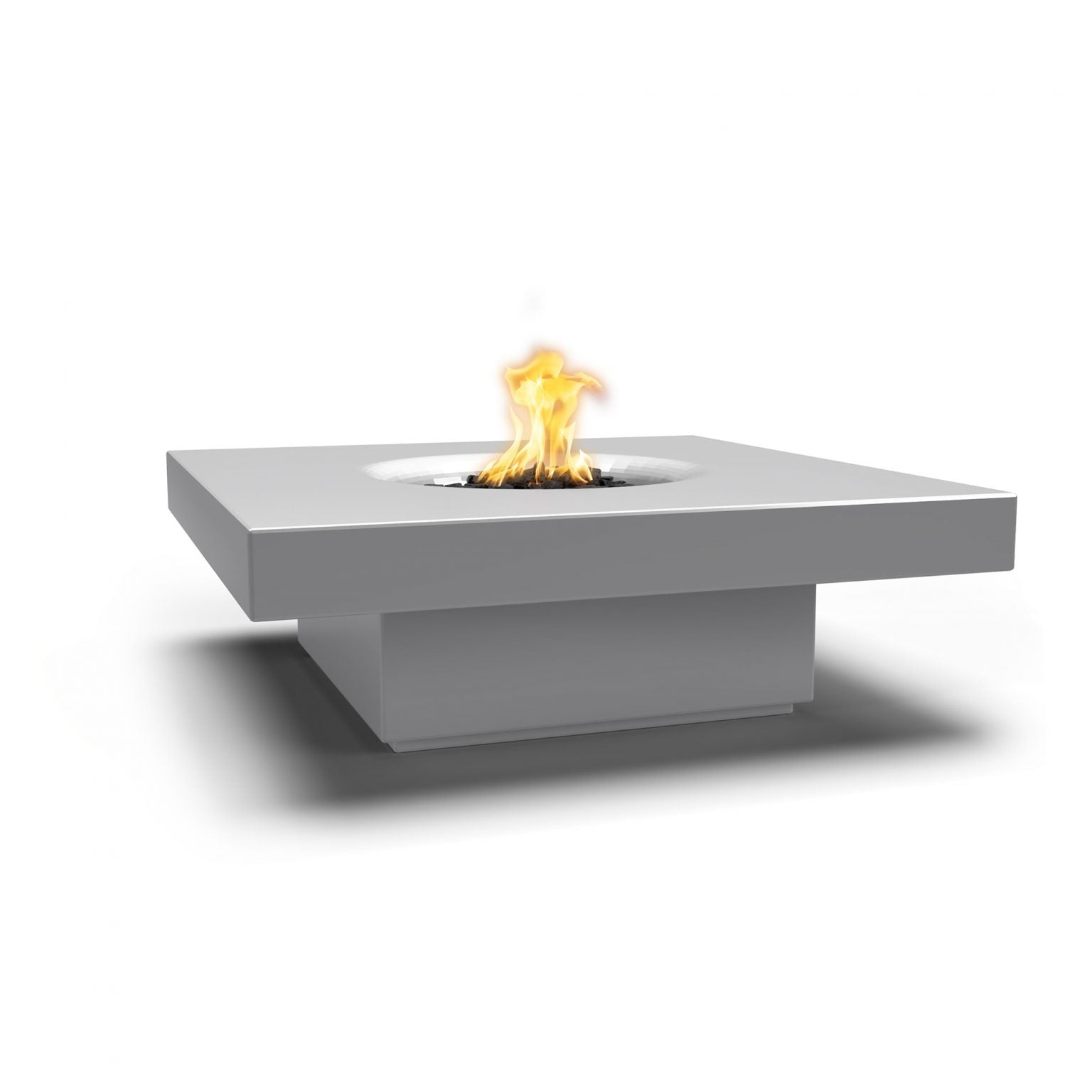 TOP Fires Balboa 15" Tall Square Fire Table in GFRC Concrete by The Outdoor Plus - Majestic Fountains