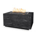 TOP Fires Catalina Rectangle Fire Pit in Wood Grain Concrete by The Outdoor Plus - Majestic Fountains