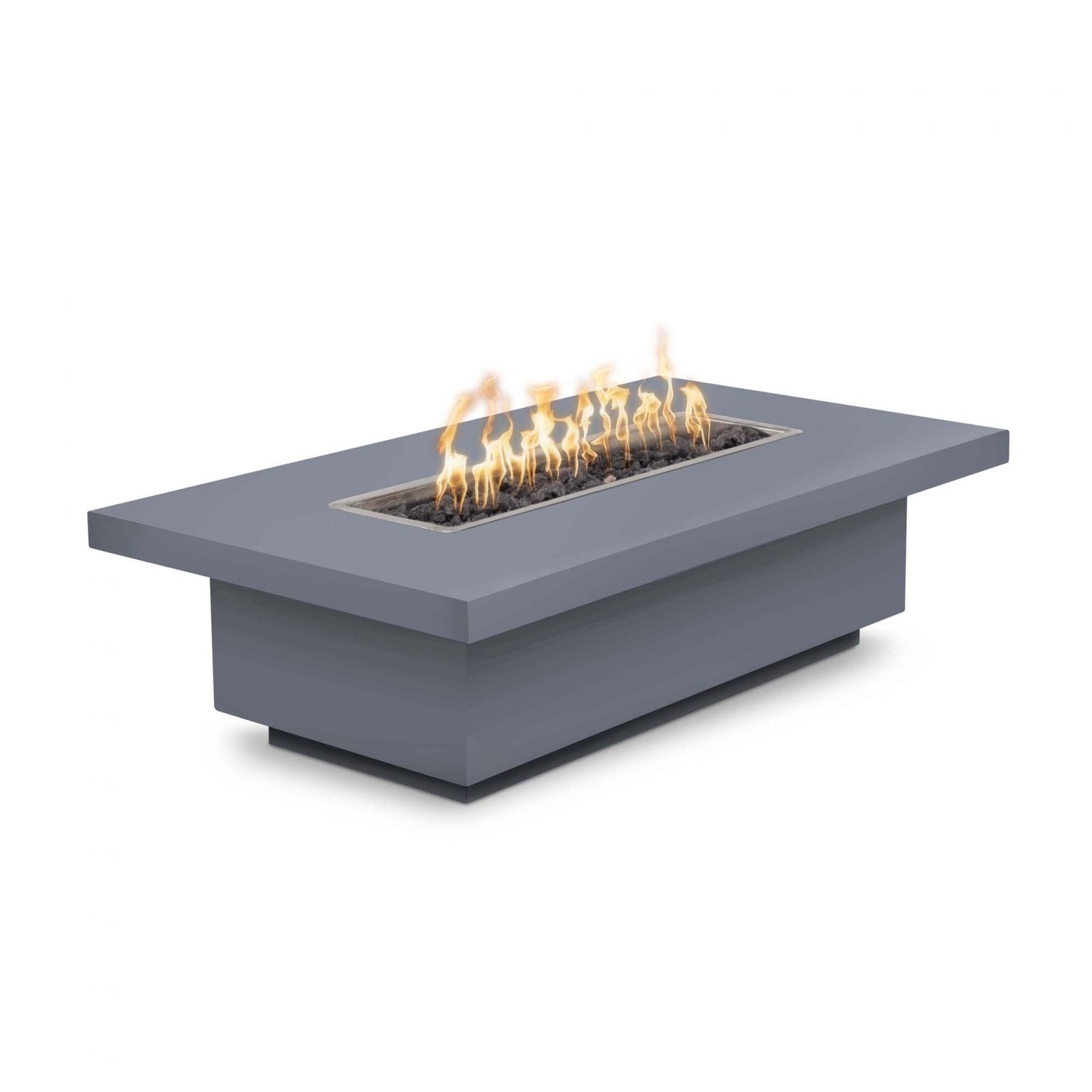 The Outdoor Plus Fremont 15" Tall Rectangle Fire Pit in Powder Coated Steel-Majestic Fountains and More