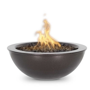 Quick Ship Sedona 27D x 10H Round Fire Bowl in Powder Coated Steel - Majestic Fountains and More