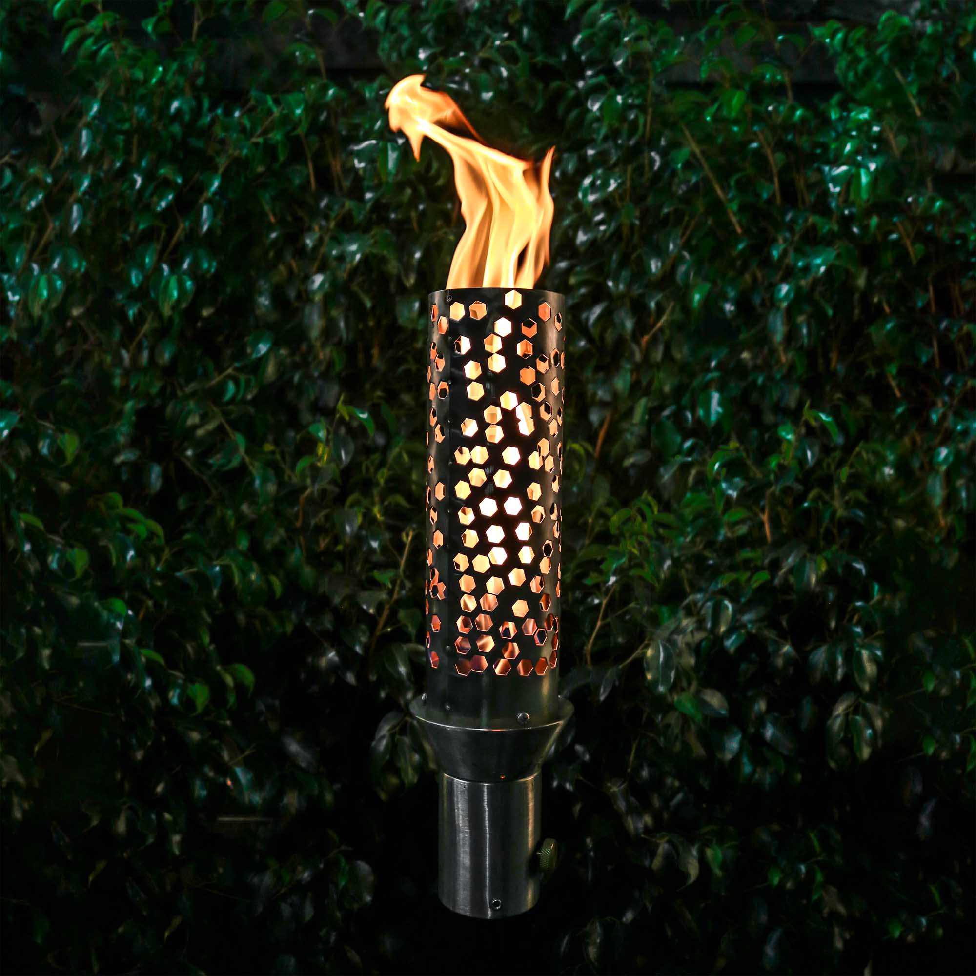 TOP FIRES HONEYCOMB Fire Torch 14" in Stainless Steel - Majestic Fountains