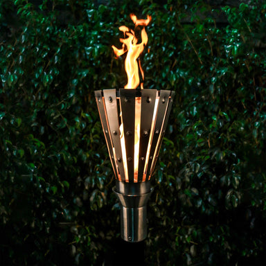 TOP FIRES TROJAN Fire Torch 14" in Stainless Steel - Majestic Fountains