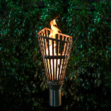 TOP FIRES ROMAN Fire Torch 14" in Stainless Steel - Majestic Fountains