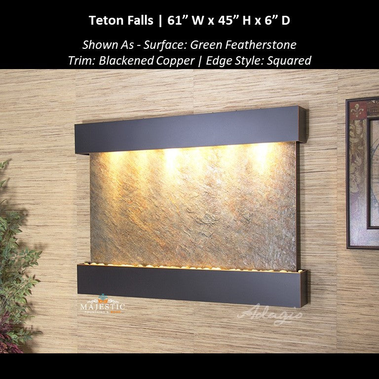 Adagio Teton Falls 45"H x 61"W- Indoor Wall Fountain - Majestic Fountains