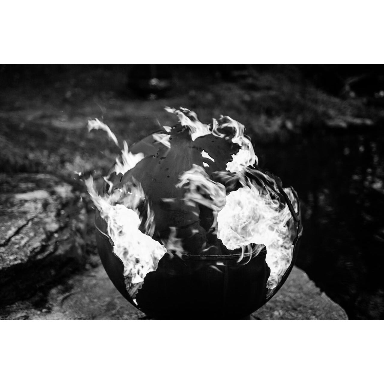 Third Rock by Fire Pit Art - Majestic Fountains