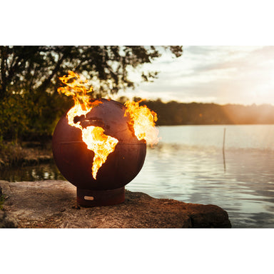 Third Rock by Fire Pit Art - Majestic Fountains