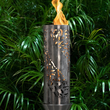 TOP FIRES TIKI Fire Torch 14" in Stainless Steel - Majestic Fountains