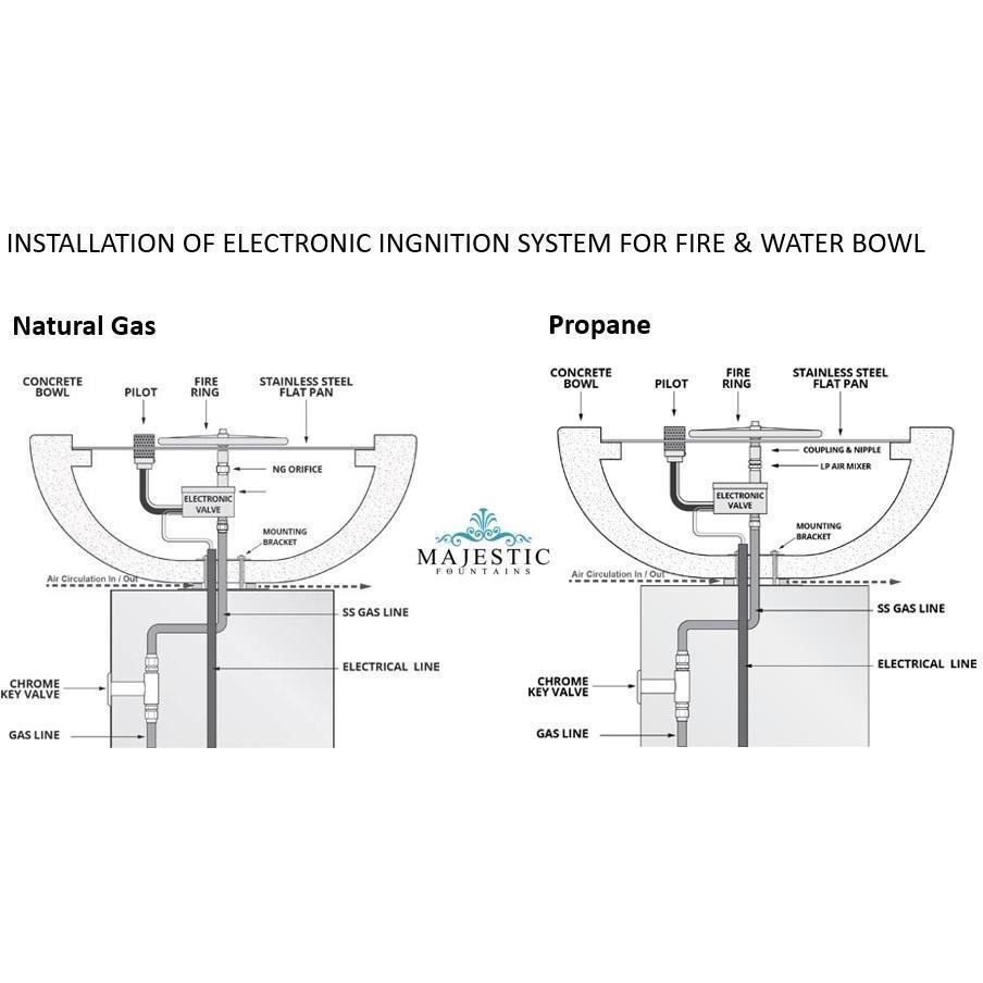 TOP Fires Cazo 360 Fire & Water Bowl in GFRC by The Outdoor Plus - Majestic Fountains