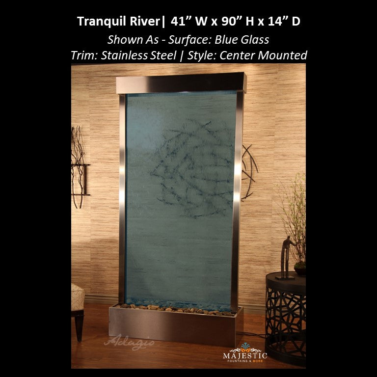 Adagio Tranquil River - Center Mounted 90"H x 41"W - Indoor Floor Fountain - Majestic Fountains