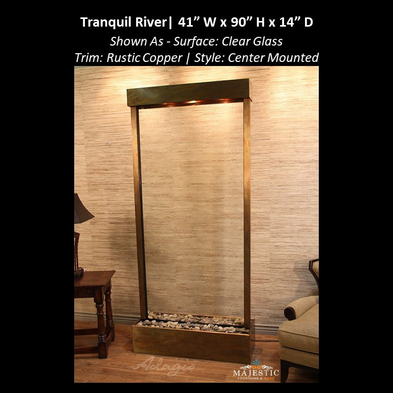 Adagio Tranquil River - Center Mounted 90"H x 41"W - Indoor Floor Fountain - Majestic Fountains