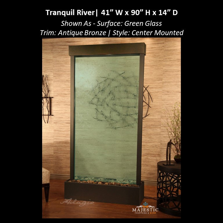 Adagio Tranquil River - Center Mounted 90"H x 41"W - Indoor Floor Fountain - Majestic Fountains