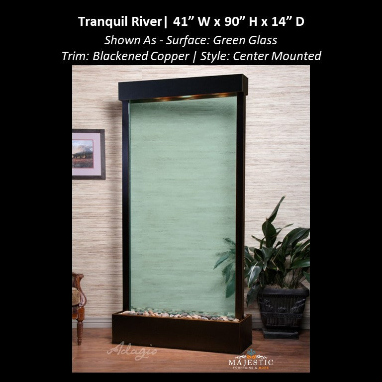 Adagio Tranquil River - Center Mounted 90"H x 41"W - Indoor Floor Fountain - Majestic Fountains