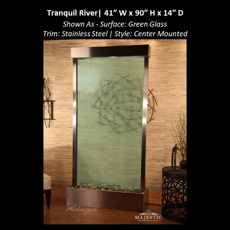 Adagio Tranquil River - Center Mounted 90"H x 41"W - Indoor Floor Fountain - Majestic Fountains