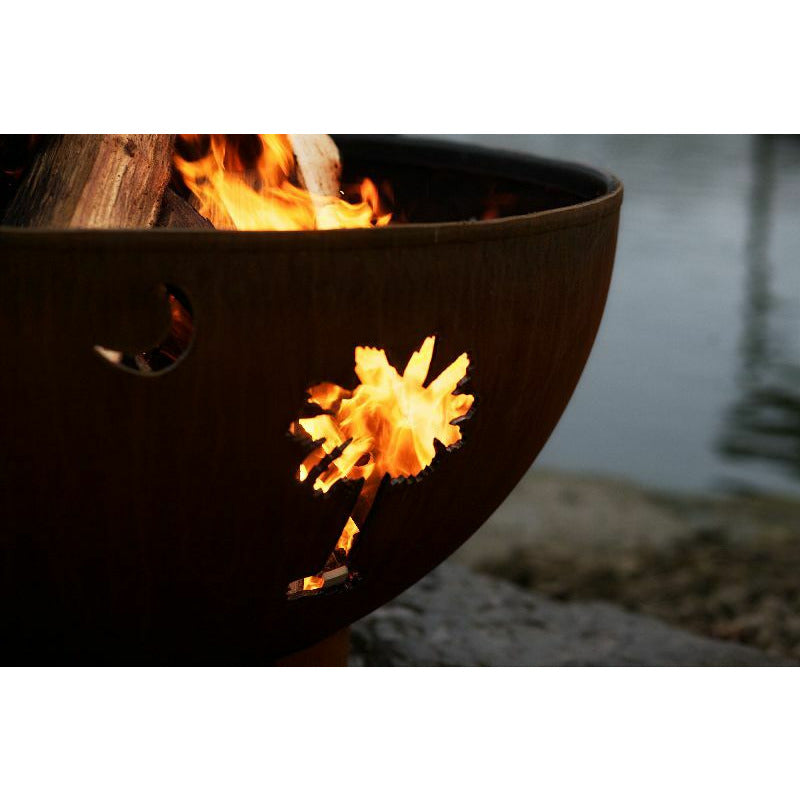 Tropical Moon by Fire Pit Art - Majestic Fountains