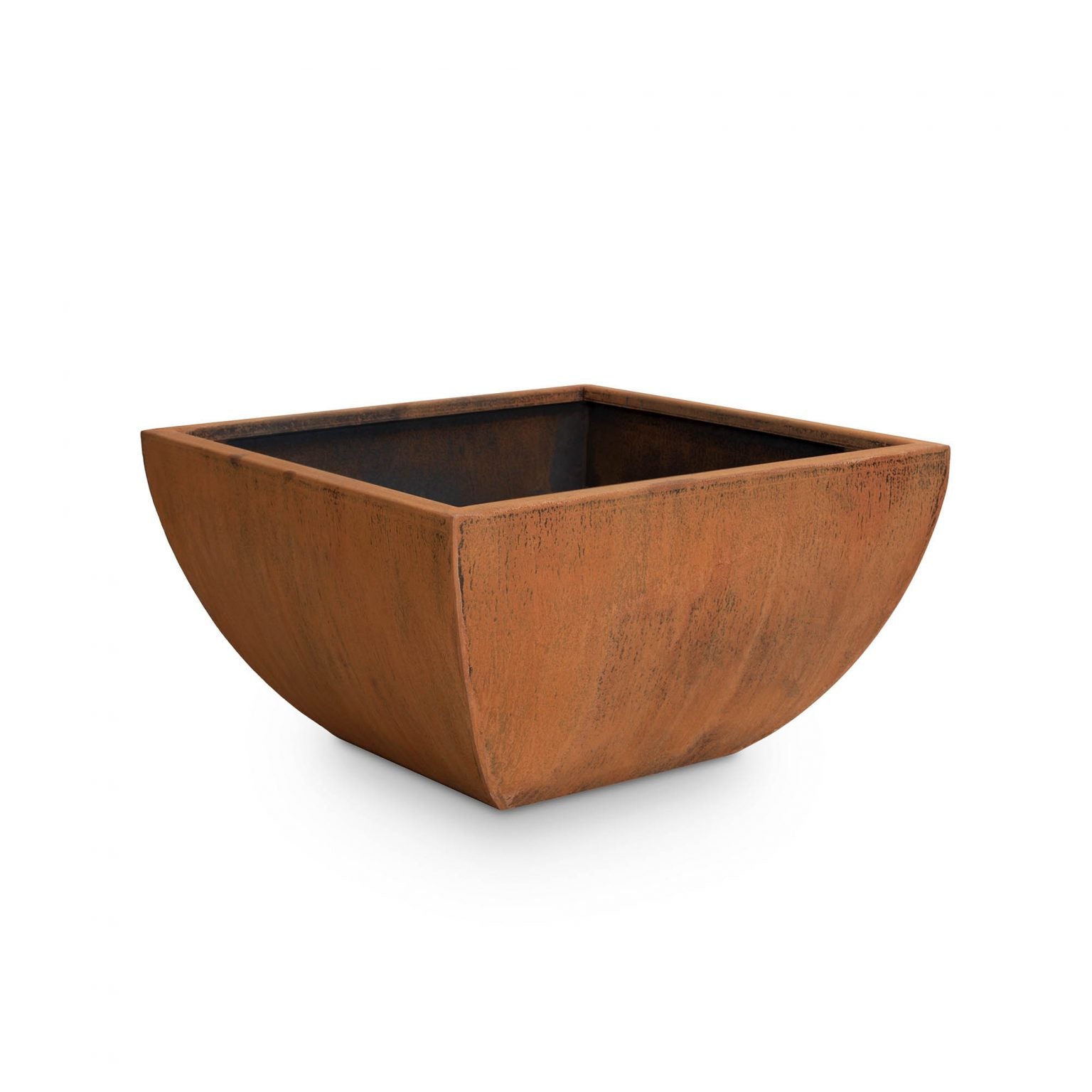 The Outdoor Plus Square Tuscon Planter in Corten Steel