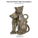 Twin Cats Table Top Bronze sculpture - Majestic Fountains and More