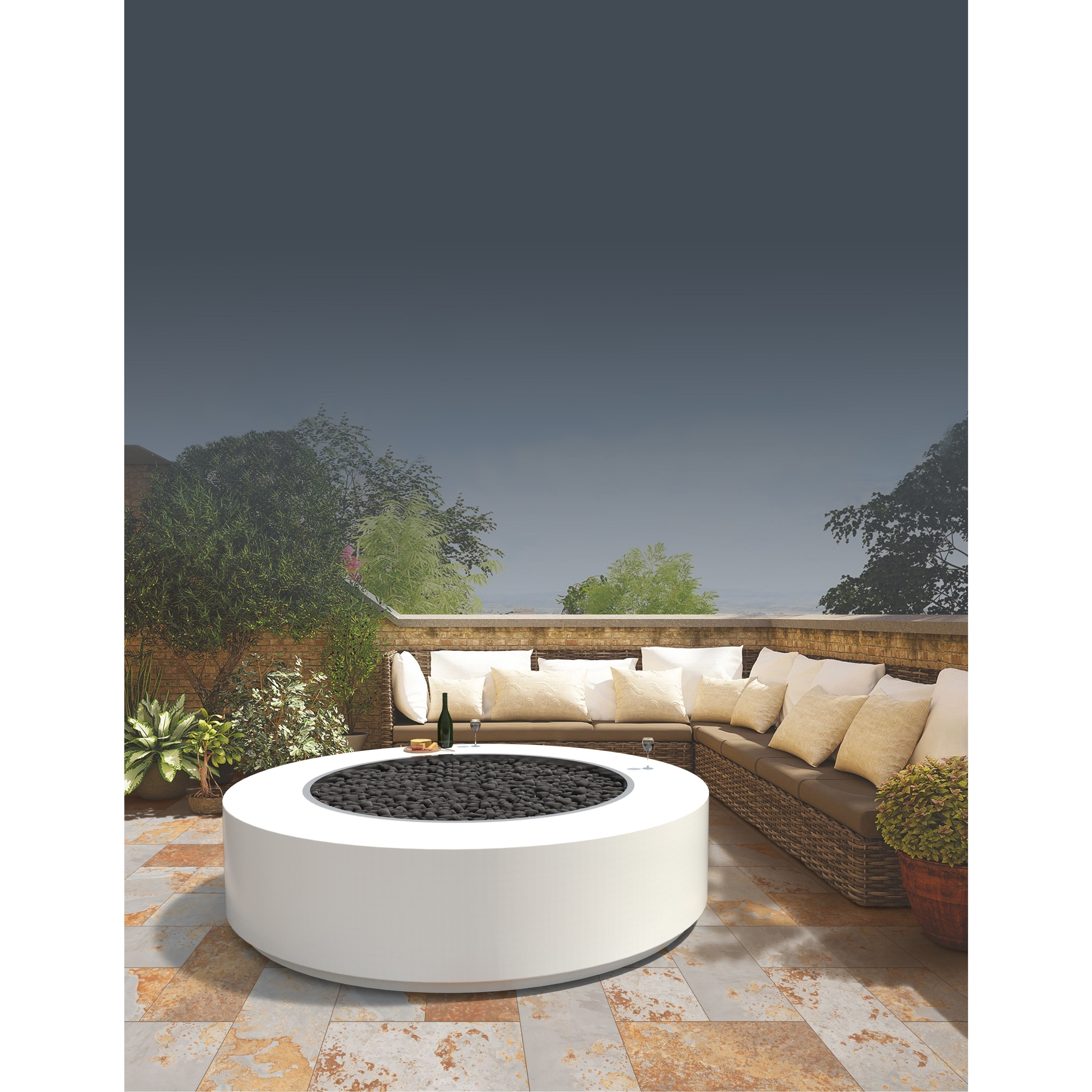 TOP Fires Unity 24" Tall Fire Pit in Powder Coated Steel by The Outdoor Plus - Majestic Fountains