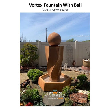 Vortex Fountain With Ball - Majestic Fountains and More.