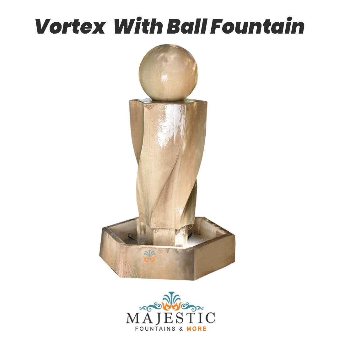 Vortex Fountain w Ball - Majestic Fountains and More