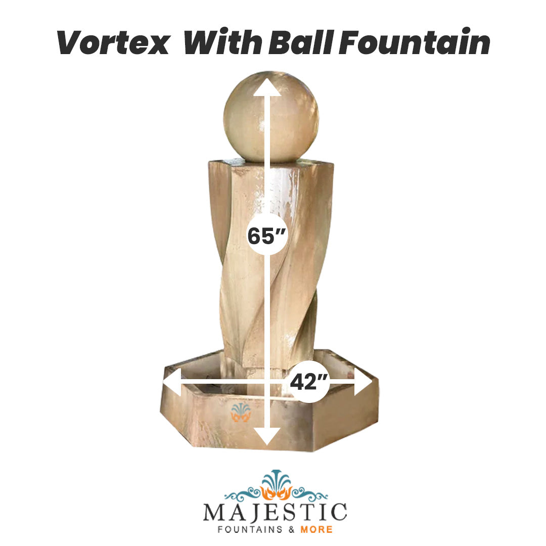 Vortex Fountain with Ball - Outdoor Fountain by Gist G-VRTX-BALL