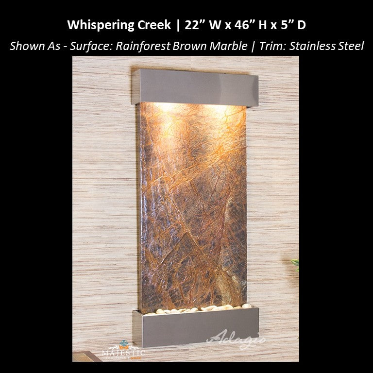 Adagio Whispering Creek 46"H x 22"W - Indoor Wall Fountain - Majestic Fountains