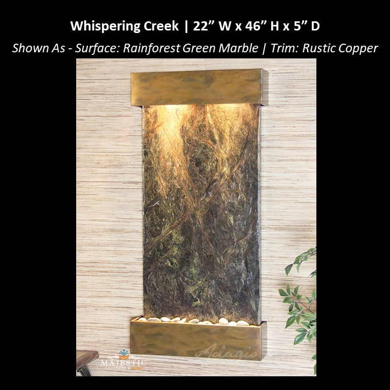 Adagio Whispering Creek 46"H x 22"W - Indoor Wall Fountain - Majestic Fountains