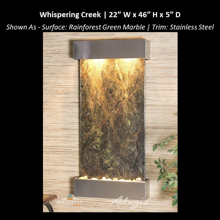 Adagio Whispering Creek 46"H x 22"W - Indoor Wall Fountain - Majestic Fountains