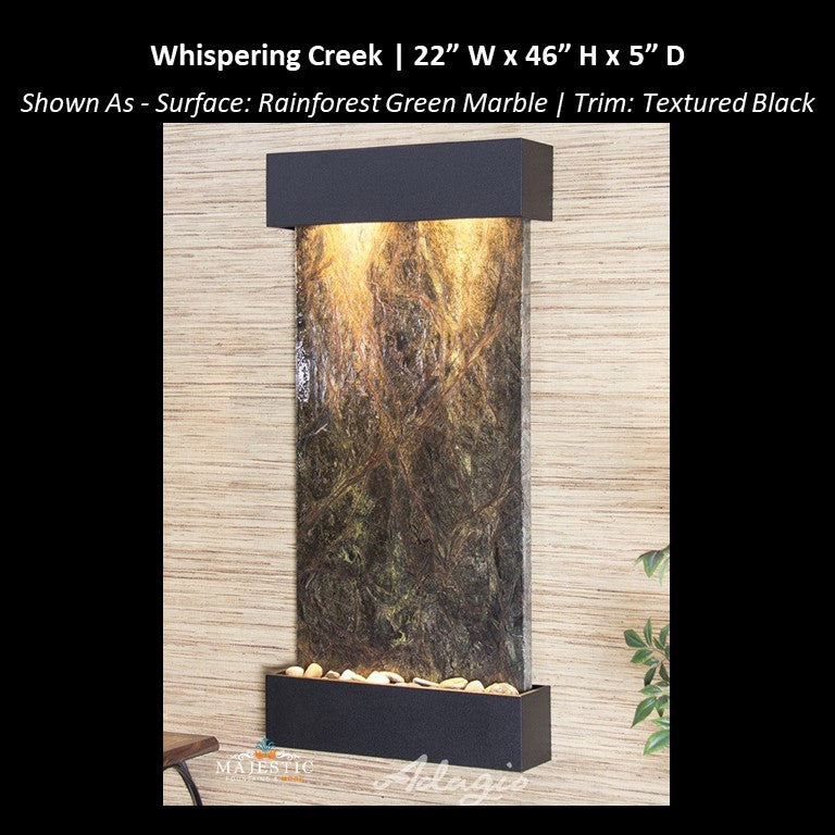 Adagio Whispering Creek 46"H x 22"W - Indoor Wall Fountain - Majestic Fountains