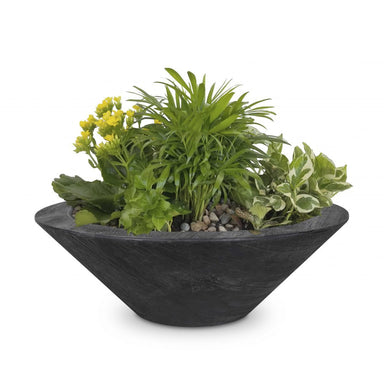 TOP Fires Cazo Wood Grain Planter Bowl in GFRC Concrete by The Outdoor Plus - Majestic Fountains