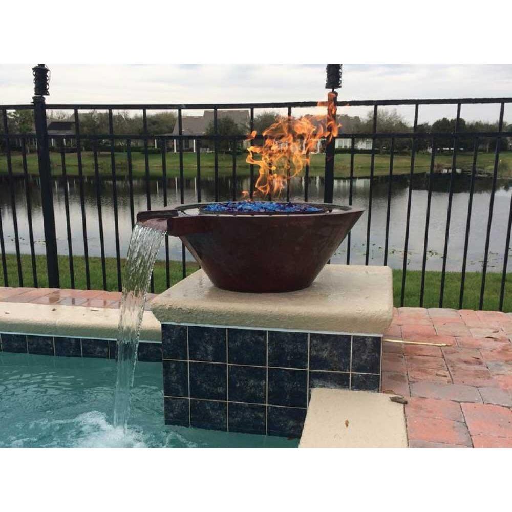 Essex Extended Lip Fire & Water Bowl Artisan Series by Grand Effects - Majestic Fountains