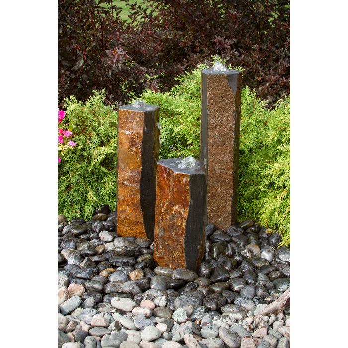 Basalt Column - Polished Top and 3 Sides - Complete Fountain Kit ...