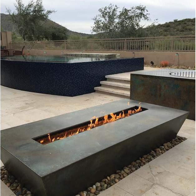 Linear Corinthian Fire Table in Metal - Majestic Fountains and More.