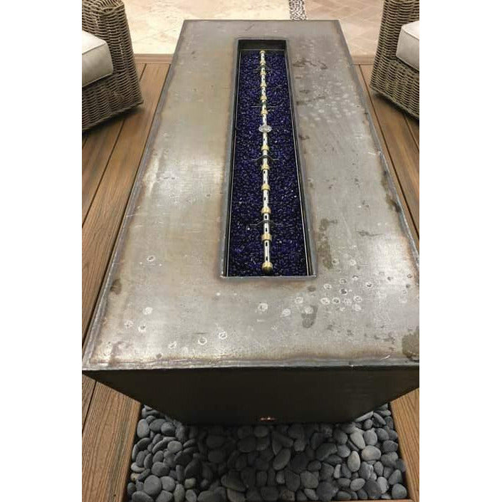 Linear Corinthian Fire Table in Metal - Majestic Fountains and More.