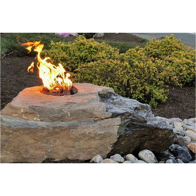 Boulder Fountain Kit - Fire & Water - GFRC Concrete Bubbling Boulder - Majestic Fountains