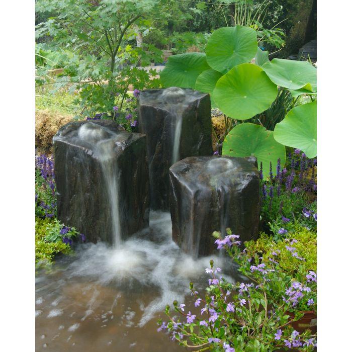 Fountain Kit - Triple Column - GFRC Concrete Bubbling Boulder - Majestic Fountains