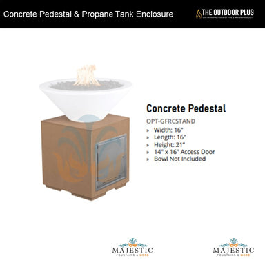 TOP Fires Concrete Pedestal & Propane Tank Enclosure by The Outdoor Plus - Majestic Fountains