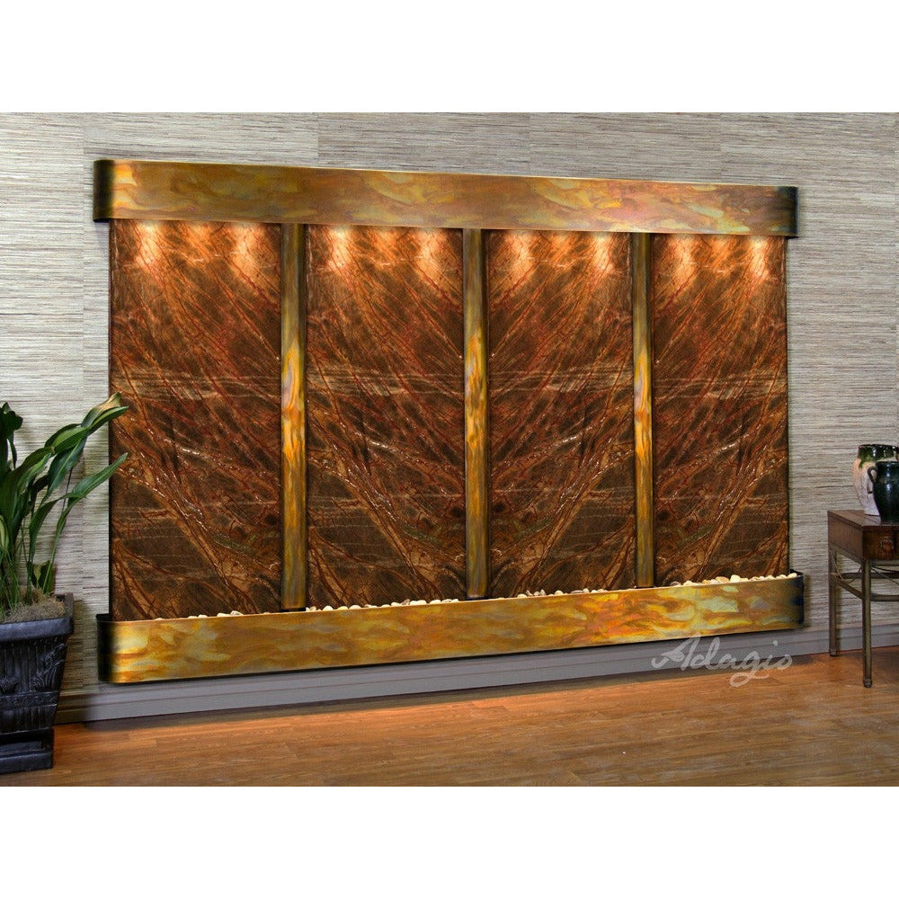 Adagio Regal Falls 10ft Wide 4 panel - Indoor Wall Fountain - Majestic Fountains