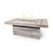 TOP Fires Grove Rectangle Fire Pit in Wood Grain Concrete by The Outdoor Plus - Majestic Fountains